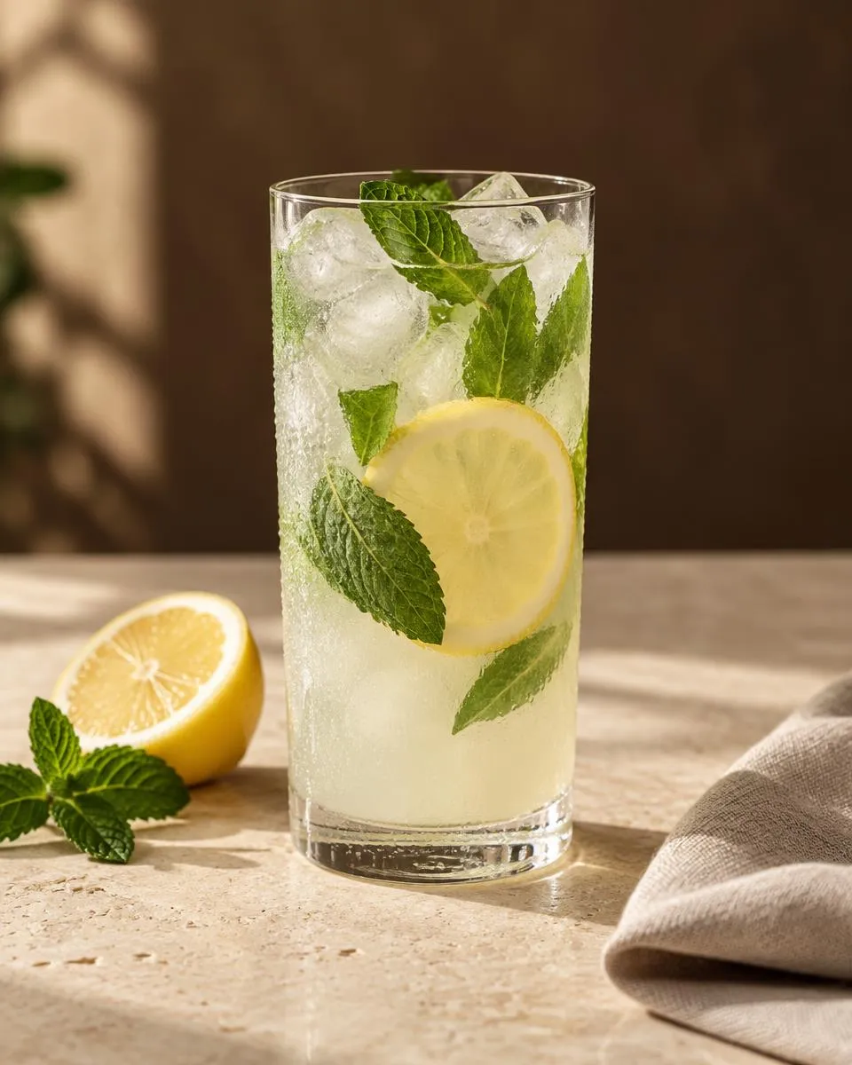 مرطّب ليمون ونعناع مع الثلج