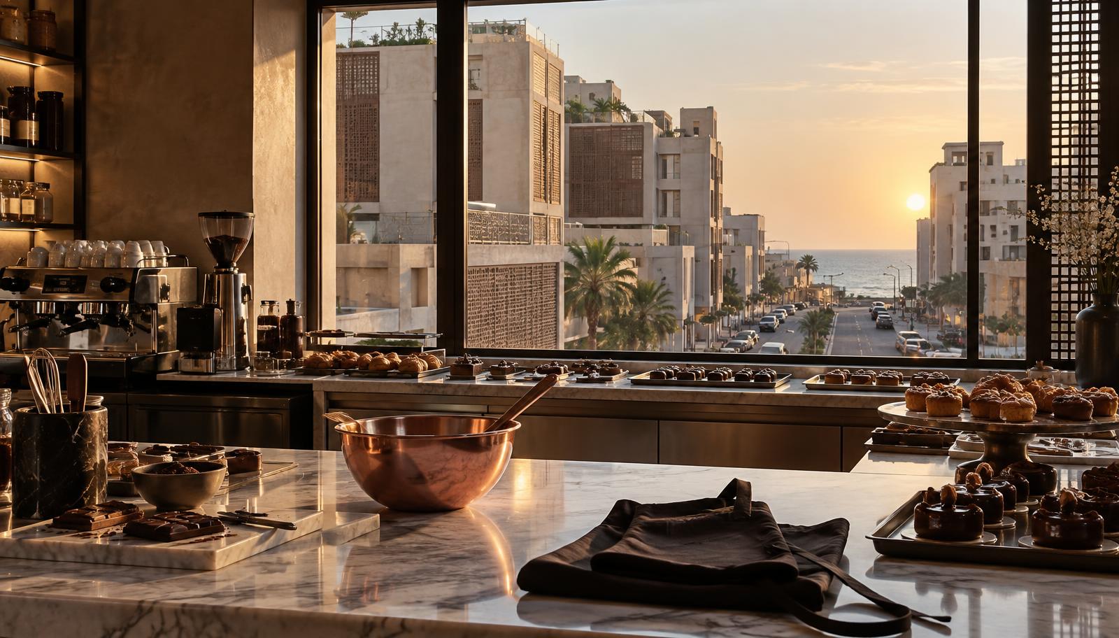 المشغل في سكون الصباح قبل بدء العمل